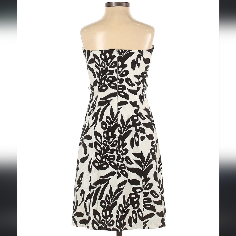 White House Black Market White & Black Floral Pattern Dress w/ Removable Straps